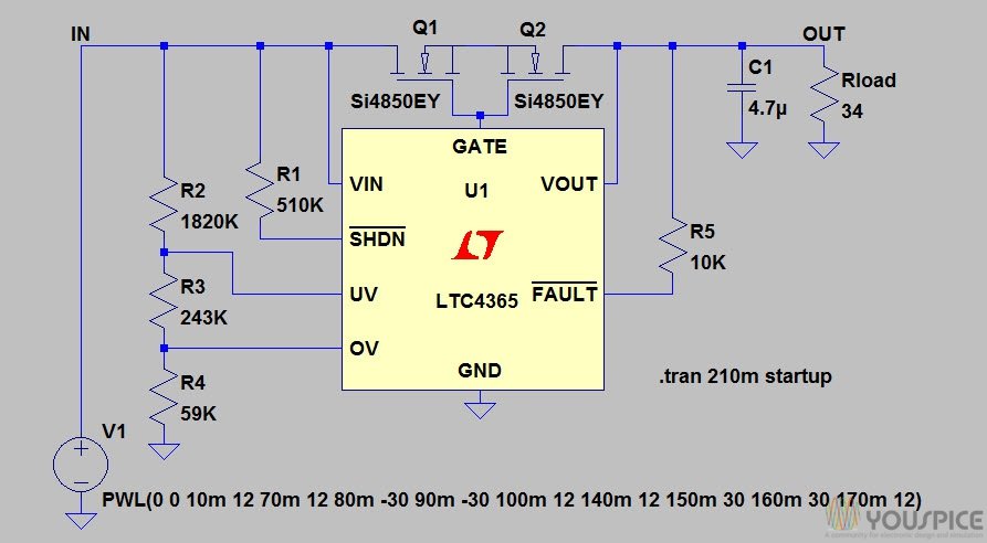 Automotive Surge Protection Circuit - YouSpice