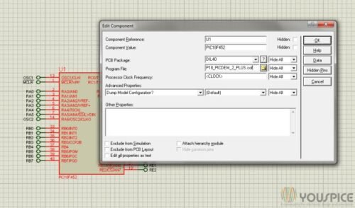 double click on PIC model and load cof file
